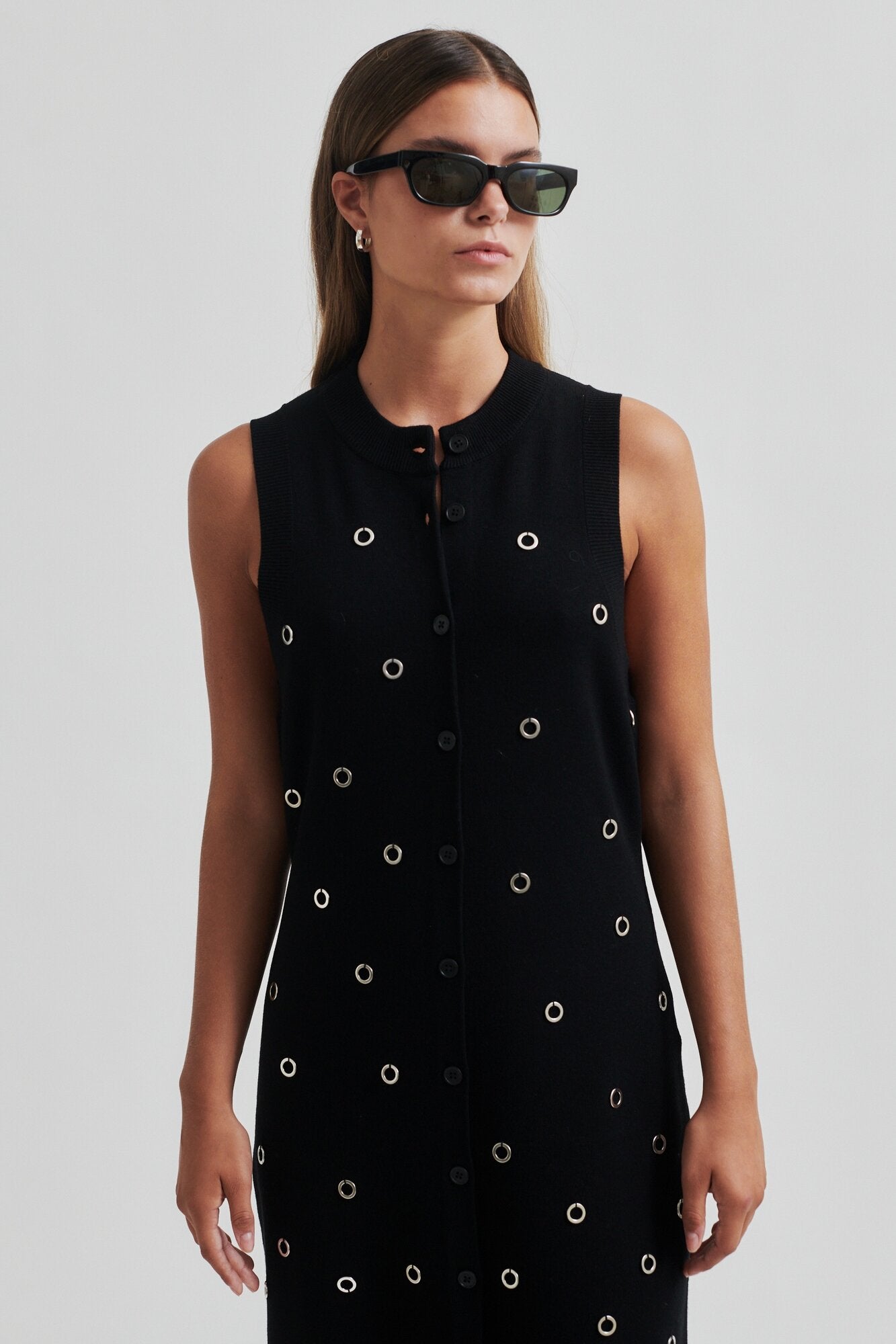 Stinne strikket kjole - sort